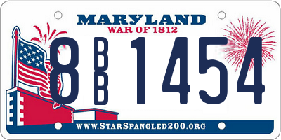 MD license plate 8BB1454