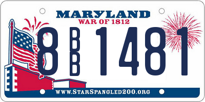 MD license plate 8BB1481