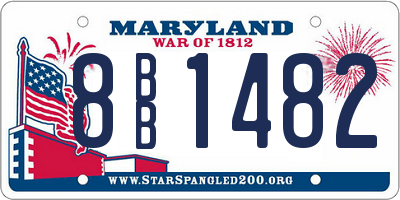 MD license plate 8BB1482