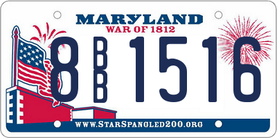 MD license plate 8BB1516