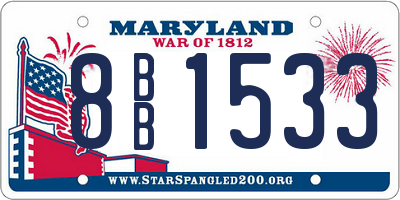 MD license plate 8BB1533