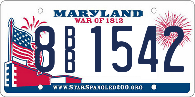 MD license plate 8BB1542