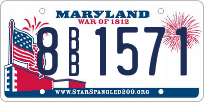 MD license plate 8BB1571