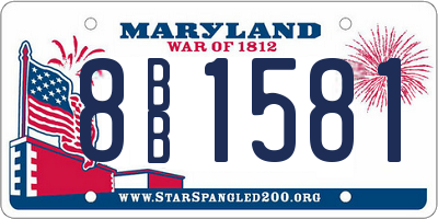 MD license plate 8BB1581