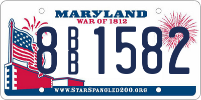 MD license plate 8BB1582