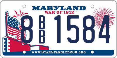 MD license plate 8BB1584