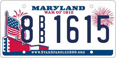 MD license plate 8BB1615