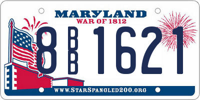 MD license plate 8BB1621