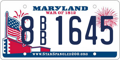 MD license plate 8BB1645