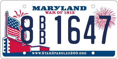 MD license plate 8BB1647