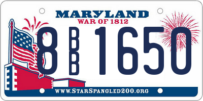 MD license plate 8BB1650