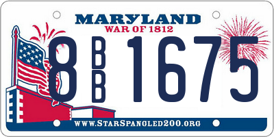 MD license plate 8BB1675