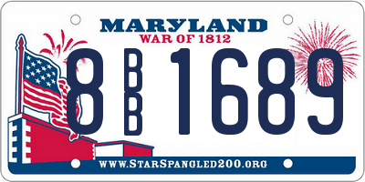 MD license plate 8BB1689