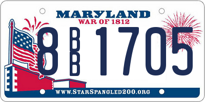MD license plate 8BB1705