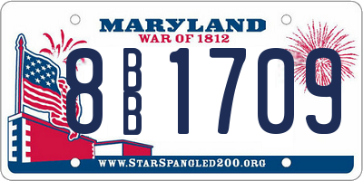 MD license plate 8BB1709