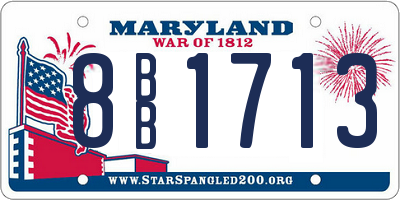 MD license plate 8BB1713