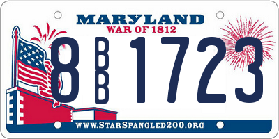 MD license plate 8BB1723