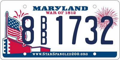 MD license plate 8BB1732