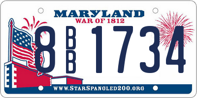 MD license plate 8BB1734