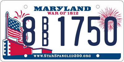 MD license plate 8BB1750
