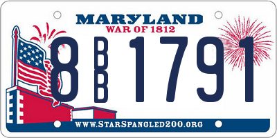 MD license plate 8BB1791