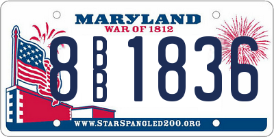 MD license plate 8BB1836