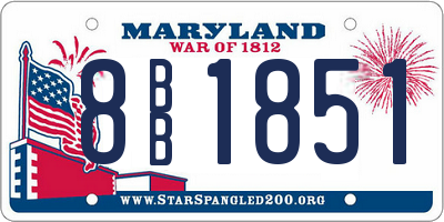 MD license plate 8BB1851