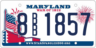 MD license plate 8BB1857