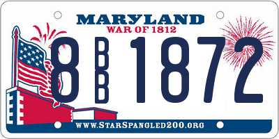 MD license plate 8BB1872