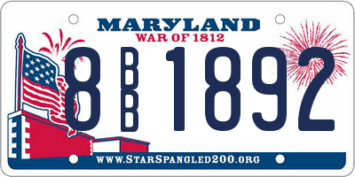 MD license plate 8BB1892