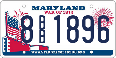 MD license plate 8BB1896