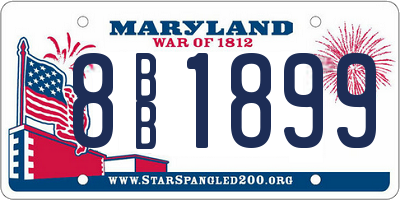 MD license plate 8BB1899