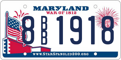 MD license plate 8BB1918
