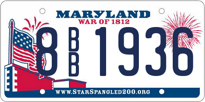 MD license plate 8BB1936