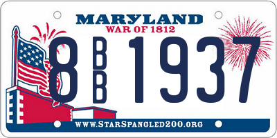 MD license plate 8BB1937