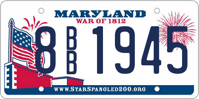MD license plate 8BB1945