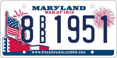 MD license plate 8BB1951