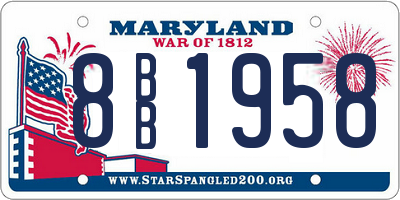 MD license plate 8BB1958