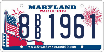 MD license plate 8BB1961