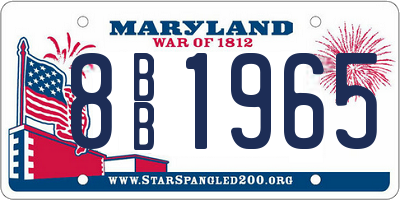 MD license plate 8BB1965
