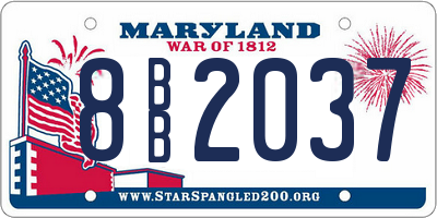 MD license plate 8BB2037