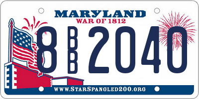MD license plate 8BB2040