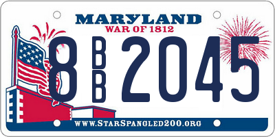 MD license plate 8BB2045