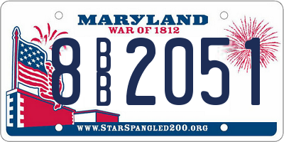 MD license plate 8BB2051