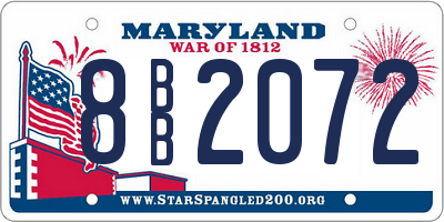 MD license plate 8BB2072