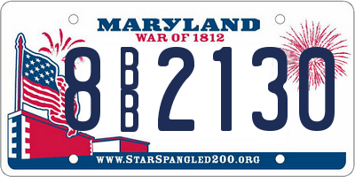 MD license plate 8BB2130