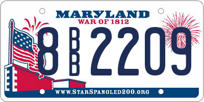 MD license plate 8BB2209