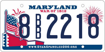 MD license plate 8BB2218