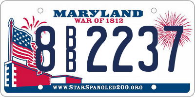 MD license plate 8BB2237