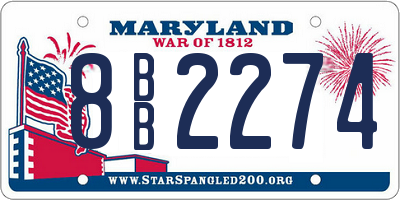 MD license plate 8BB2274